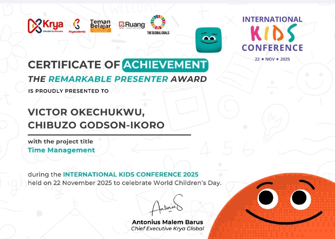 Time Management presentation award placeholder